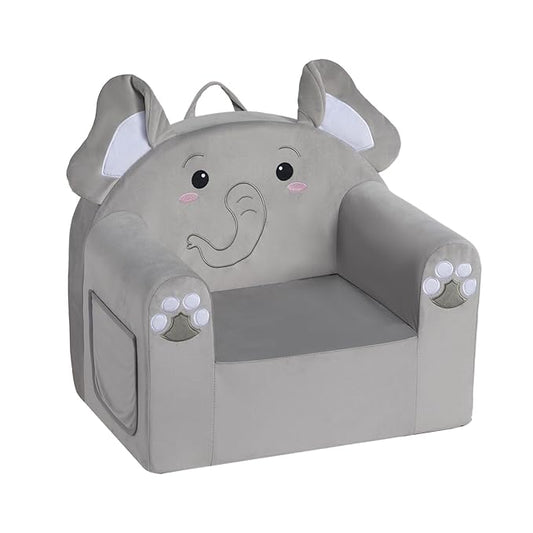 ALIMORDEN Animal Series Kid's Chair, Ultra-Soft Comfy Foam Filled Toddler Sofa Chair, Cute Animal-Shaped Design Toddler Couch, Lightweight Birthday for Baby Boys & Girls (Elephant)