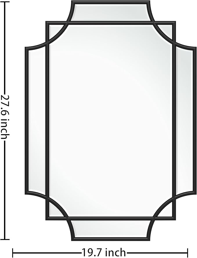 Bathroom Mirror for Wall Black Farmhouse Wall Vanity Mirror for Over Sink Wood Framed Beveled Mirrors Deco（20 * 28IN/Black）
