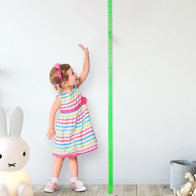 Height Measurement for Wall, Children Height Ruler, 3D Removable Growth Chart, Splicing Sliding Measuring Ruler for Kids and Nursery 79 inch (Green)