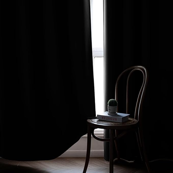 Blackout Curtains Custom Size for Bedroom 1 Panel, Thermal Insulated Blackout Curtains, Solid Grommet Privacy Room Darkening Drapes for Living Room Window (Customsize, Dark Grey)