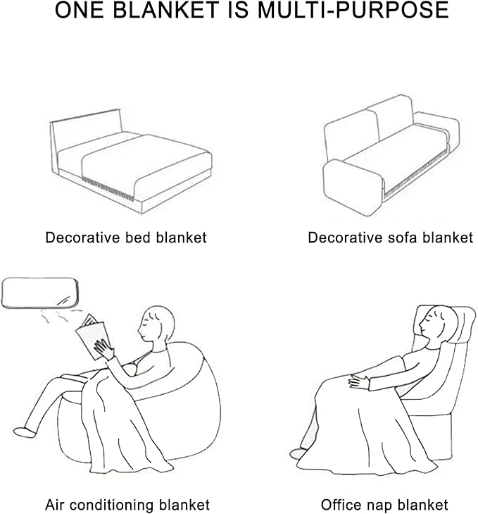 Boho Throw Blanket - Bohemian Fringe Tassels， for Bed Couch Soft ChairBlanket Double Sided (50"x70") (Red)