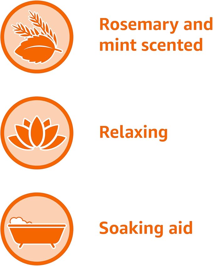 Amazon Basics Epsom Salt Soaking Aid, Rosemary & Mint Scent, 3 pound (Pack of 1) (Previously Solimo)