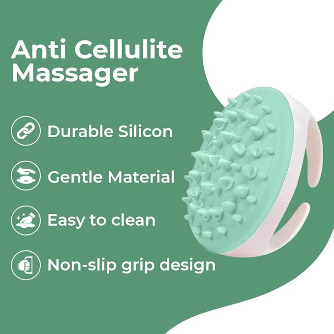 Anti Cellulite Massager Roller - Anticellulite Fascia Blaster for Cellulite Remover - Improves Blood Flow Use Cellulite Brush & Cellulite Roller with Cream or Oil for Cellulite Treatment