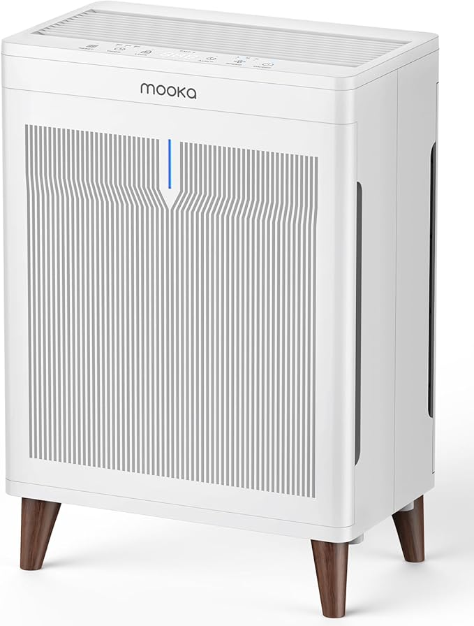 Air Purifiers for Home Extra Large Room Up to 3000 Ft²,MOOKA Double-Sided HEPA Air Purifier with Washable Filters,PM2.5 Air Quality Sensor,20dB Air Cleaner for Bedroom Pet Hair Odors Smoke Dust Pollen