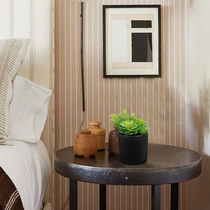 Artificial Succulents in Pots Faux Succulents Plants Fake Succulent Arrangement Potted Plants with Black Ceramic Vase for Office Desk Bathroom Shelf Living Room Indoor Home Decor