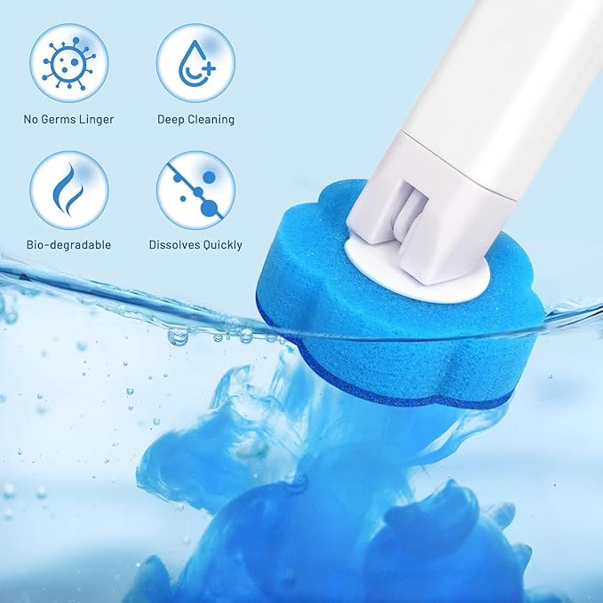 42 PCS Disposable Toilet Bowl Brush Refills, Disposable Toilet Brush Heads, Toilet Wand Disposable Refill Heads, Disposable Replacement Head (42Pcs Replacement Heads)