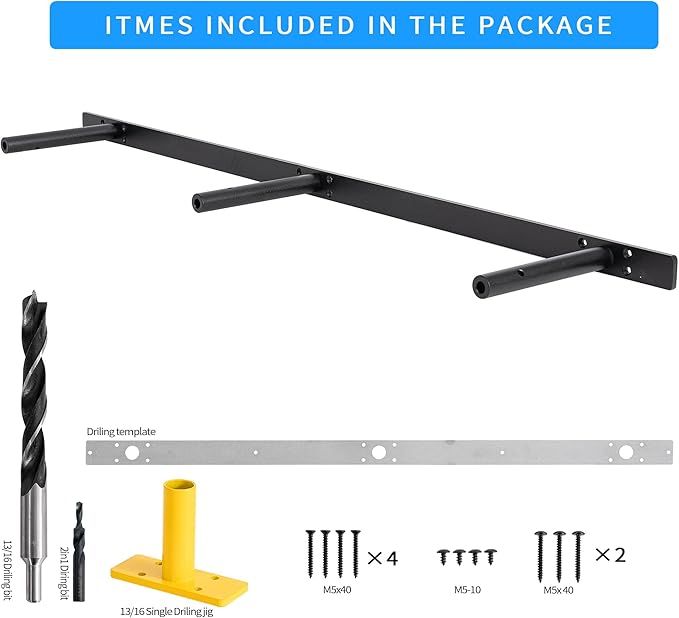 38'' Heavy-Duty Floating Shelf Bracket, Hidden Shelf Bracket for Fireplace Racks and Shelves, if Installed on Studs, max Load of 210 pounds, 38 inches (with Ease kit)