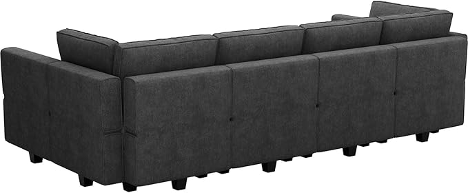 Belffin Modular Sectional Sleeper Sofa Bed Convertible Sectional Couches for Living Room. Black Couch