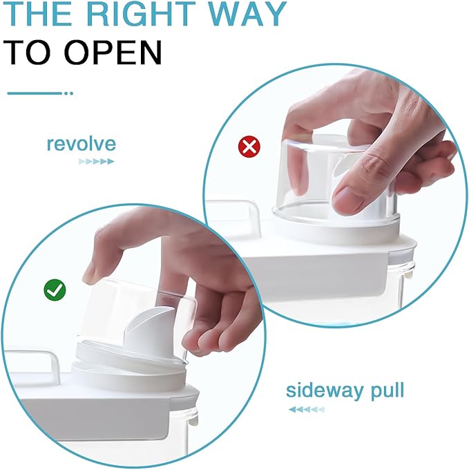 2 Pack Laundry Detergent Dispenser, 61oz Detergent Dispenser, Refluxable Laundry Detergent Container, Plastic Liquid Laundry Detergent Dispenser for Laundry Room Organization with 6 Labels