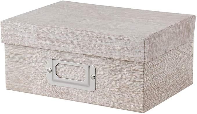 Briful Photo Boxes with Lids - 4 in 1 Set Waterproof Storage Boxes with Handles - Decorative Multiple Size Storage Bins for Clothes/Shoes/Office/Cosmetic/Books