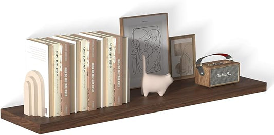 48 Inch Floating Shelf 1 Pack Large Floating Shelves for Wall No Drilling Accessories Included Deep Wall Shelves for Living Room Kitchen Farmhouse 48" W x 12" D x 1.2" Walnut