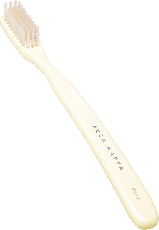 Acca Kappa Vintage White Toothbrush Pure White Bristles Retro-Style Ergonomic Handle