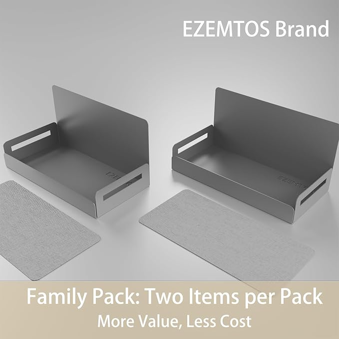 2-Pack Magnetic Spice Rack for Refrigerator and Microwave - Portable 6" Deep Magnetic Shelves for Classroom Kitchen Garage - Strong Magnetic Hold, Metallic Gray, Max 20LB Capacity