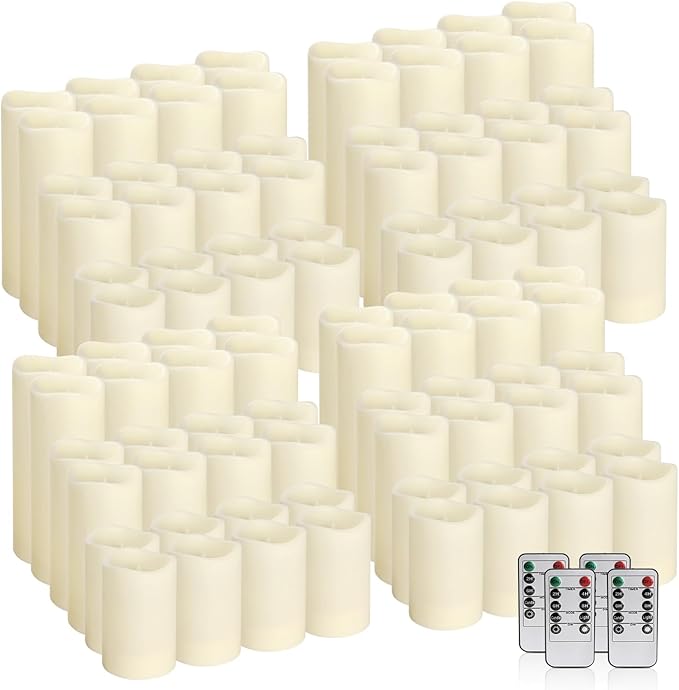 96-Pack LED Flameless Candles with Remote Control - Perfect for Home, Parties, and Special Occasions - Create a Magical Ambiance Effortlessly(Three Sizes)