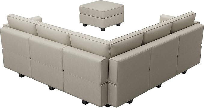 Belffin Modular Sectional Sofa with Storage Seats Velvet L Shaped Corner Couch Convertible Sectional Sofa with Chaise (Grey, L Shape-1)…