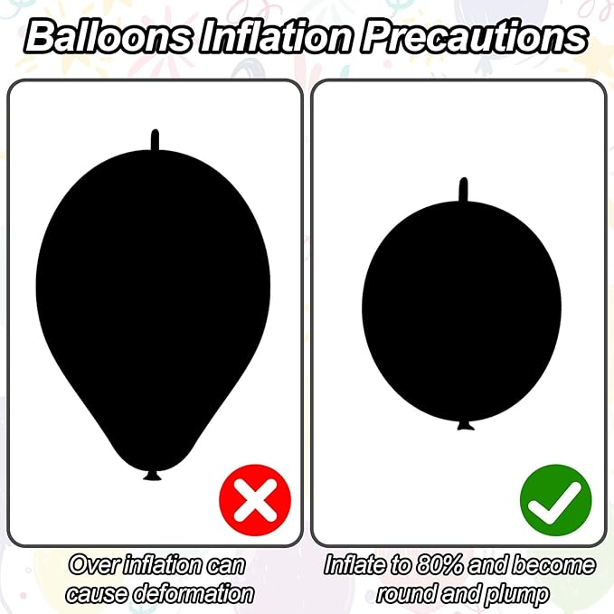 Black Quick Link Balloons, 100PCS Linking Balloons for Make Balloon Wall Balloon Arch Balloon Chains, Linkable Balloons for Wedding Birthday Baby Shower Engagement Graduation Party Decorations (6inch)
