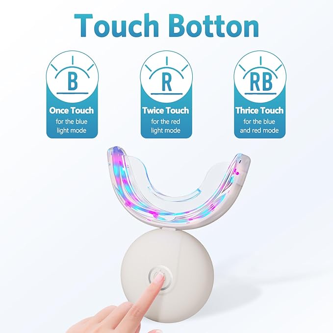 BESTEK Teeth Whitening Kit – 32X LED Light, 10-Min Fast Whitening, 4 Tubes of 35% Carbamide Peroxide Gel, Removes Coffee, Wine & Tobacco Stains - White