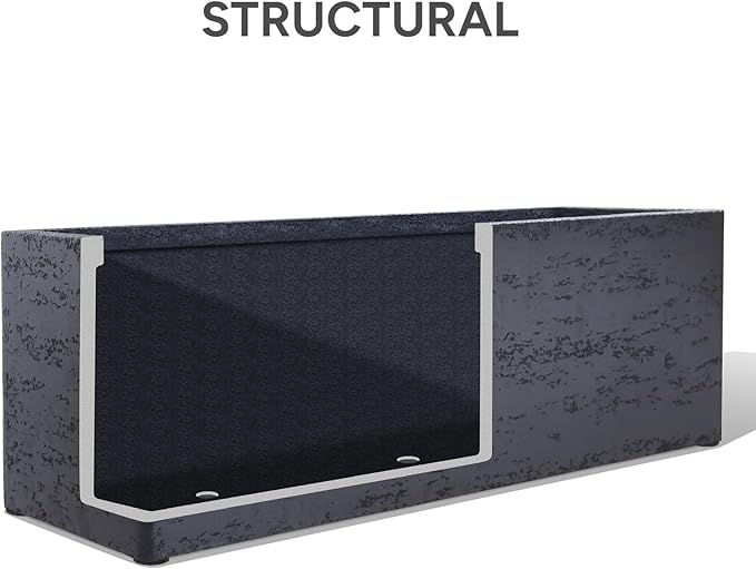 42 Inch Rectangular Concrete Planter（42Lx14Wx15H，58 Pounds）,Durable All-Weather Use with Drainage Holes,Large Rectangular Planter for Outdoor Indoor Plants
