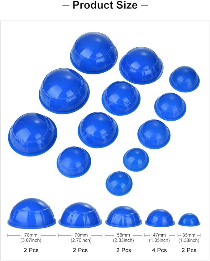 12 Pcs Silicone Massage Cupping Set Vacuum Cupping Acupuncture Cupping Therapy Set Professional Body Massage Cup Set Vacuum Massage Cupping for Pain Relief Muscle Relaxation,Pack of 12