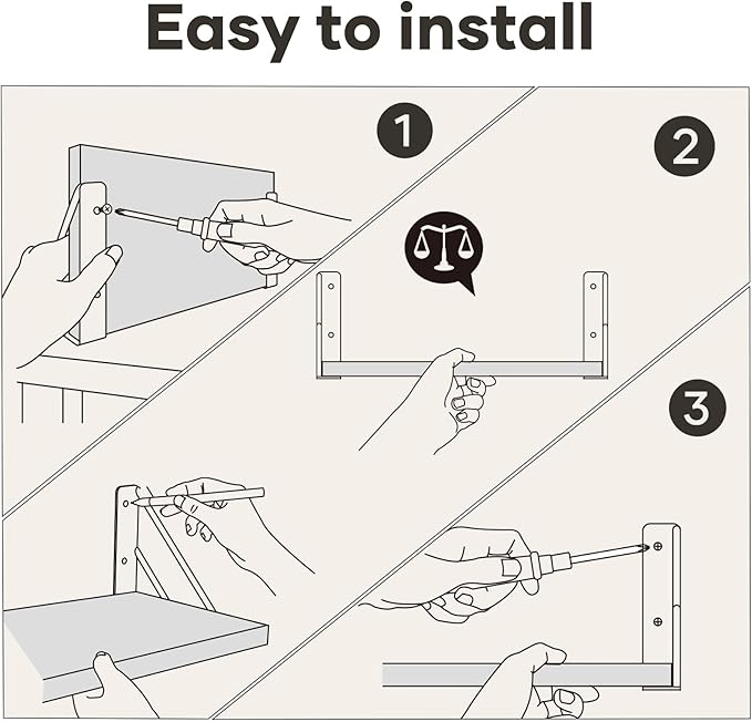 BAYKA Floating Shelves for Wall, Book Shelf for Bedroom, Wall Decor Shelves for Living Room Kitchen, Mounted Wood Floating Shelf for Home Decor, Corner Shelf for Bathroom, Office(Set of 4)