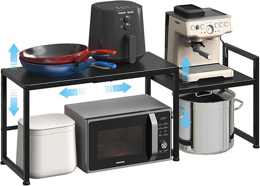 44.3 Inches Expandable Metal Storage Shelves,150LBS Heavy Duty Shelving Units and Storage For Appliance,Adjustable Utility Organization and Storage Shelf Rack For Kitchen Cabinet Closet Garage Pantry