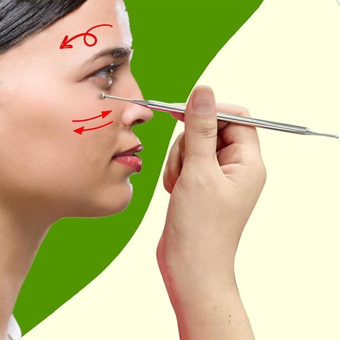 BYYDDIY 6.3inch Stainless Steel Dual Head Facial Reflexology Tools,Ear Massage Tool,Body Point Probe Pen &Trigger Point Massager Tool for Deep Tissue (6.3inch)