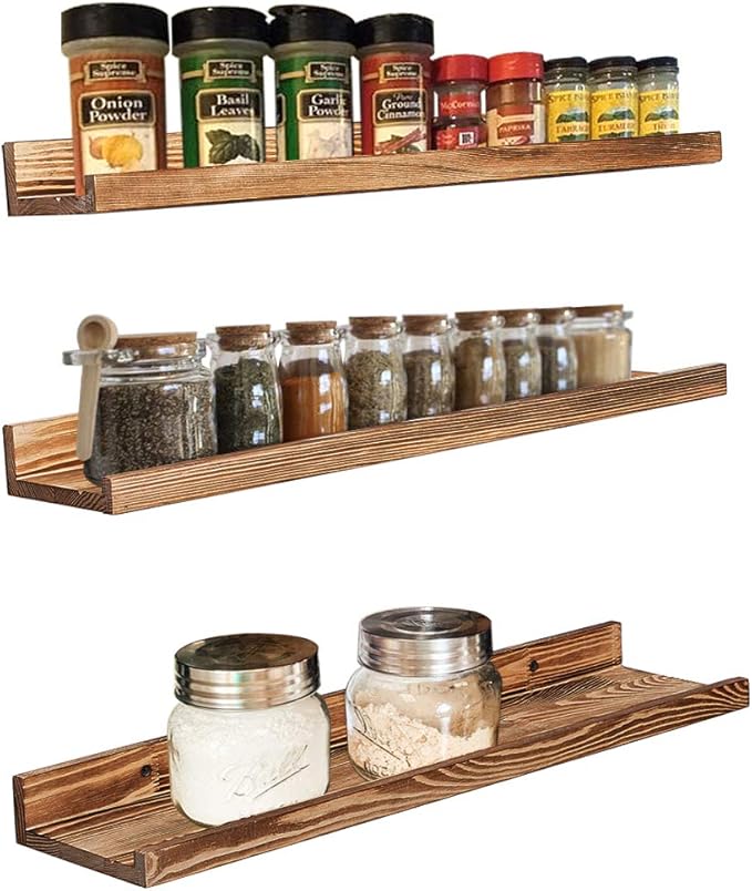 AZSKY Floating Shelves Set of 3, Picture Ledge Shelf, 24 Inches Long Large Nursery Book Shelves for Toys Storage, Kids Bookshelf Wall Mounted for Living Room Bedroom Decor Books Photo Frames