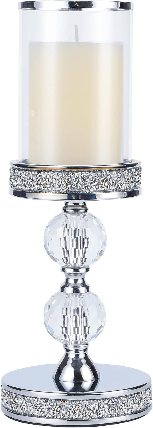 Candle Holders for Pillar Candle, Pillar Crystal Candle Holders, Candlesticks Holder for Wedding, Dining Coffee Table, Centerpieces, Home Decor CH00XM