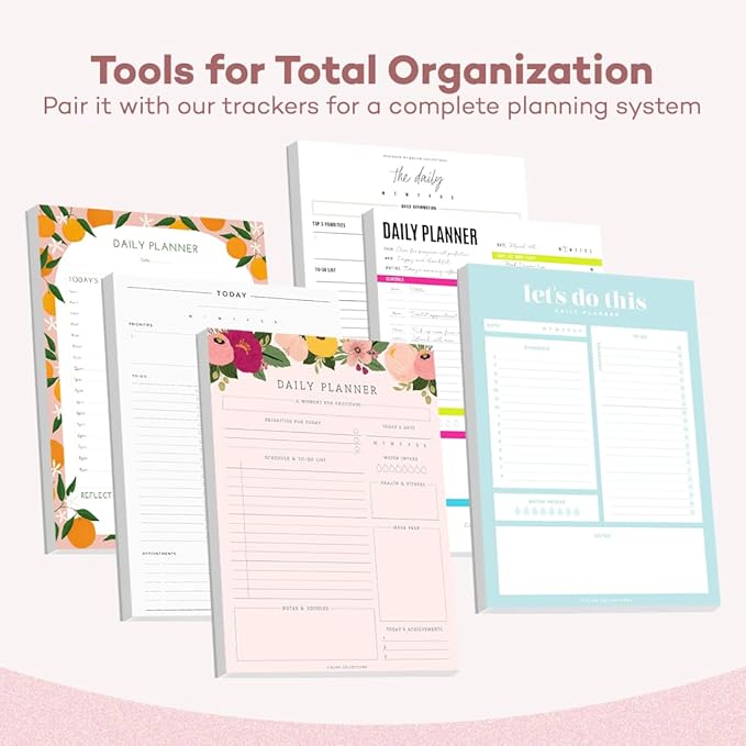 Bliss Collections Daily Planning Pad, To Do List Notebook - Undated Tear-Off Sheets Notepad - Work Calendar, Organizer, Scheduler for Goals, Tasks - Daily Planner (Fruit), 8.5" x 11", 50 Sheets