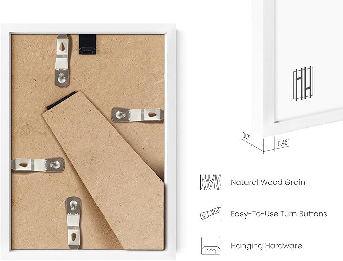 HAUS AND HUES Standalone White Aluminum Frame Set of 1-5x7