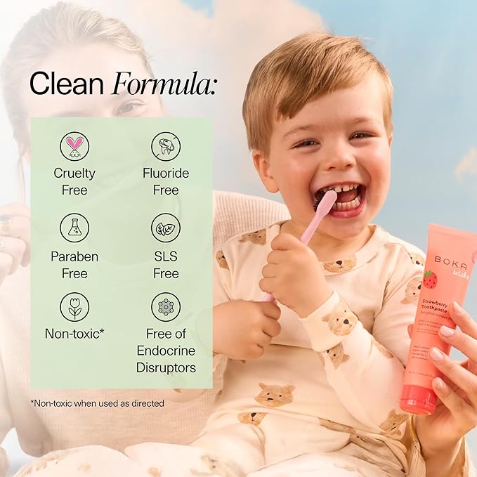 Boka Fluoride Free Toothpaste Nano Hydroxyapatite Toothpaste - Ela Mint, Orange Cream, Watermelon Mint Flavor, 4 oz 3Pk US Manufactured