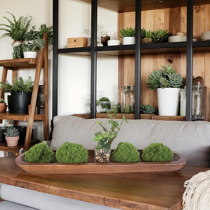 Athaliah Wooden Dough Bowl, Hand Carved Rustic Long Wood Dough Bowls for Decor, Vintage Decorative dough bowl for Table Centerpiece (30 Inch-Brown)