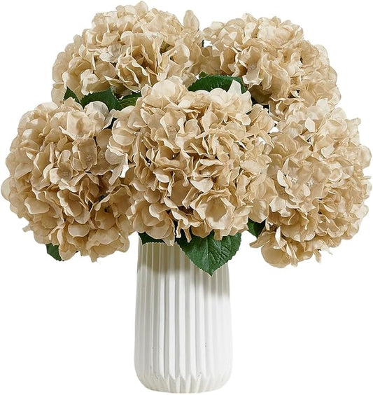 8pcs Fake Flowers Silk Hydrangea Artificial Flowers Bouquets Faux Hydrangea Stems for Home Table Centerpieces Wedding Party Decoration