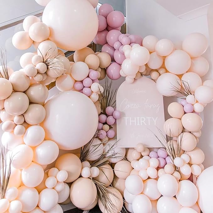 130pcs Blush Pink Balloons Different Sizes 18" 12" 10" 5" Boho Pink Latex Balloon Garland Arch Kit for Birthday Baby Shower Graduation Wedding Gender Reveal Party Decorations