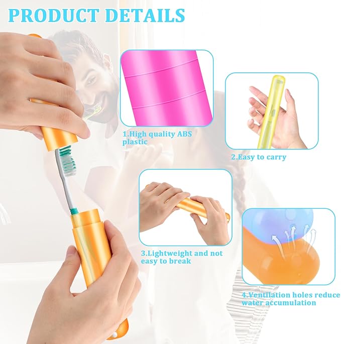 SIKEMAY 100 PCS Toothbrush Holder Bulk, Toothbrush Case Cover, Portable Plastic Dust Proof Breathable, Holder for Travel, Bathroom, Indoor, Outdoor, Trip, Camping, School
