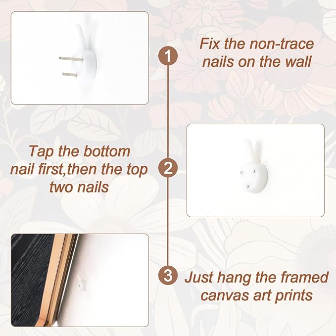 Aurlan Boho Burnt Orange Terracotta Wildflowers Framed Wall Art(16"x24"), 3 PCS Abstract Floral 3D Textured Canvas Artwork, Large Modern Vintage Botanical Nature Art Wall Decor for Home Office Living Room Bedroom