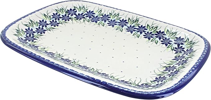 Blue Rose Polish Pottery Sierra Large Rectangular Serving Platter