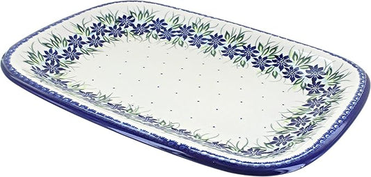 Blue Rose Polish Pottery Sierra Large Rectangular Serving Platter