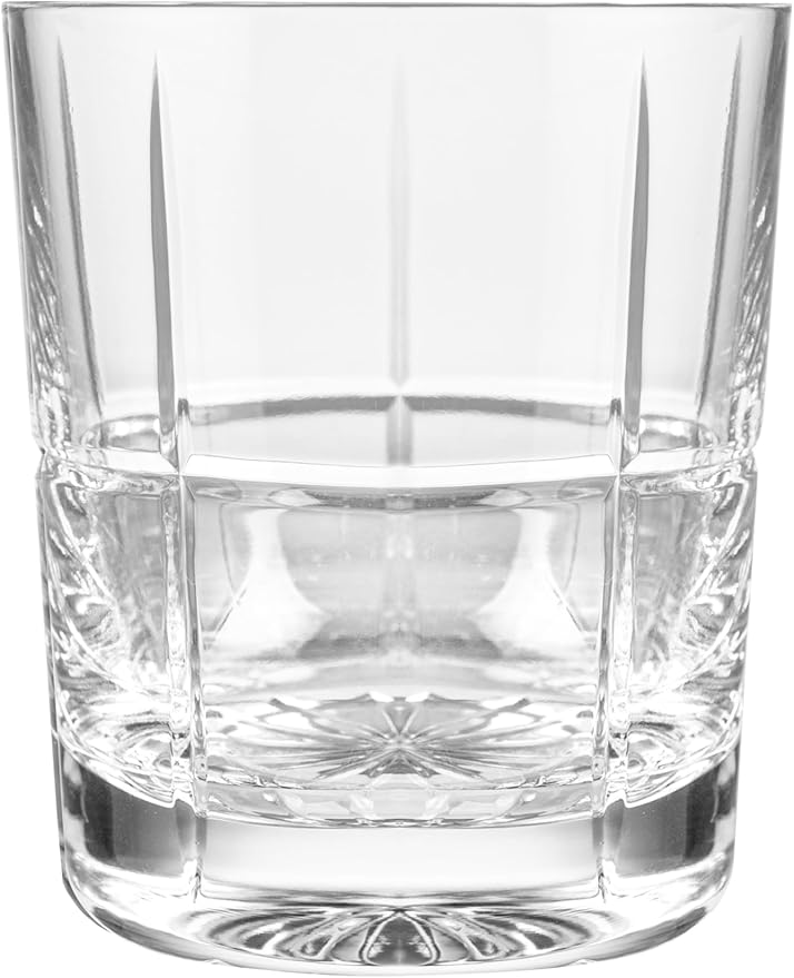 Barski Tumbler Glass - Double Old Fashioned - Set of 6 Glasses - Hand Cut Crystal - Designed DOF tumblers - For Whiskey - Bourbon - Water - Beverage - Drinking Glasses - 9 oz. - Made in Europe