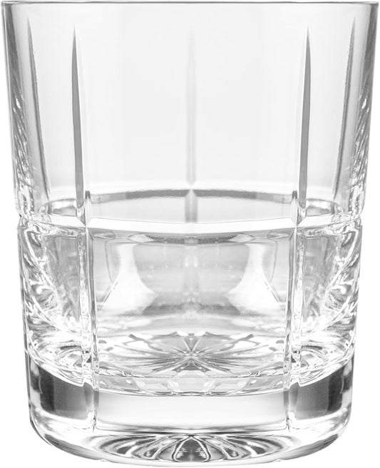 Barski Tumbler Glass - Double Old Fashioned - Set of 6 Glasses - Hand Cut Crystal - Designed DOF tumblers - For Whiskey - Bourbon - Water - Beverage - Drinking Glasses - 9 oz. - Made in Europe