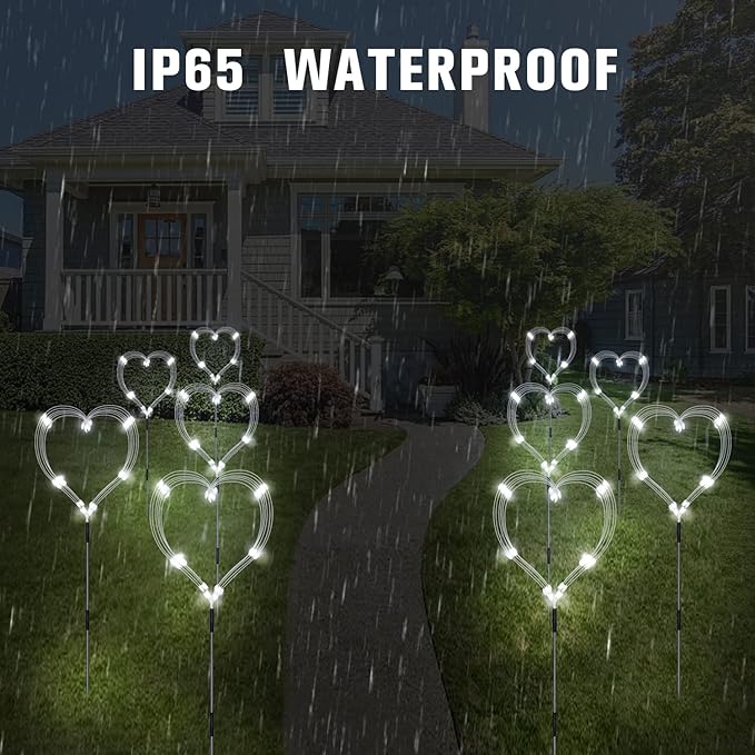 8 Pack Outdoor Solar Garden Lights, Firework Lights Solar Powered 8 Modes, Solar Landscape Lamp Outside Decor with Remote Control,120 LED Waterproof DIY String Lights for Yard Pathway Decoration