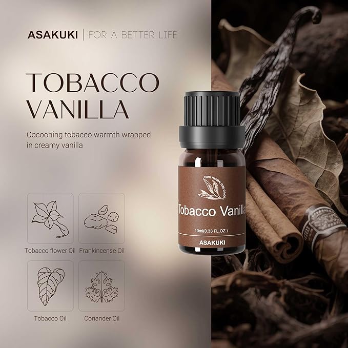 ASAKUKI Essential Oils Set – 6×10ml Cologne-Inspired Unisex Fragrance Oils for Diffusers – Elegant, Clean, and Confident Scents Loved by Women and Men