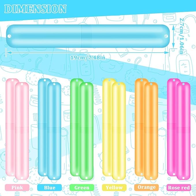 SIKEMAY 100 PCS Toothbrush Holder Bulk, Toothbrush Case Cover, Portable Plastic Dust Proof Breathable, Holder for Travel, Bathroom, Indoor, Outdoor, Trip, Camping, School