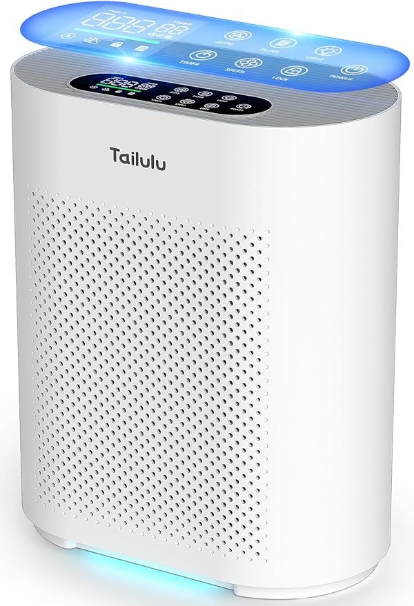 Air Purifiers for Home Large Room up to 1800ft², H14 HEPA Filter Air Purifiers PM2.5 Air Quality Sensor Smart Mode, 20dB Sleep Mode & Night Light Quiet Air Cleaner for Living Room, Bedroom, etc.