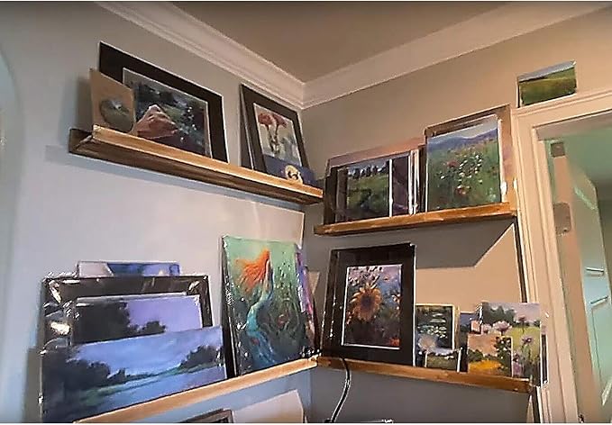 AZSKY 48 Inches Long Wood Photo Picture Ledge Shelf with Lip Floating Shelves for Nursery Books Set of 2 Rustic Wall Shelf for Kids Bedroom Office Bathroom Living Room Frames