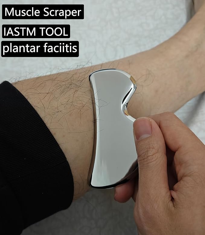 4 in 1 Stainless Steel Muscle Scraper Tool Set, Gua Sha Massage Scraper Scraping Tool Physical Therapy Massage Tools with Storage Case