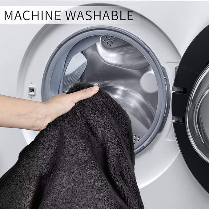 Bean Bag Chair for Adults 6FT,Soft Removable Cover for Teens/Girls Bedroom,Fluffy Giant Round Floor Beanbag Lounger Chairs (No Filler,Black)