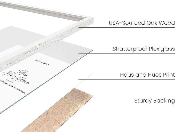 HAUS AND HUES Standalone White Oak Frames Set of 9-8x10