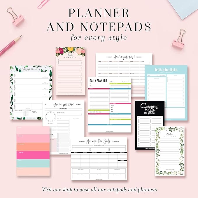 Bliss Collections Monthly Planning Pad, To Do List Notebook - Undated Tear-Off Sheets Notepad - Work Calendar, Organizer, Scheduler for Goals, Tasks - Simple (Pink), 12" x 18", 18 Sheets