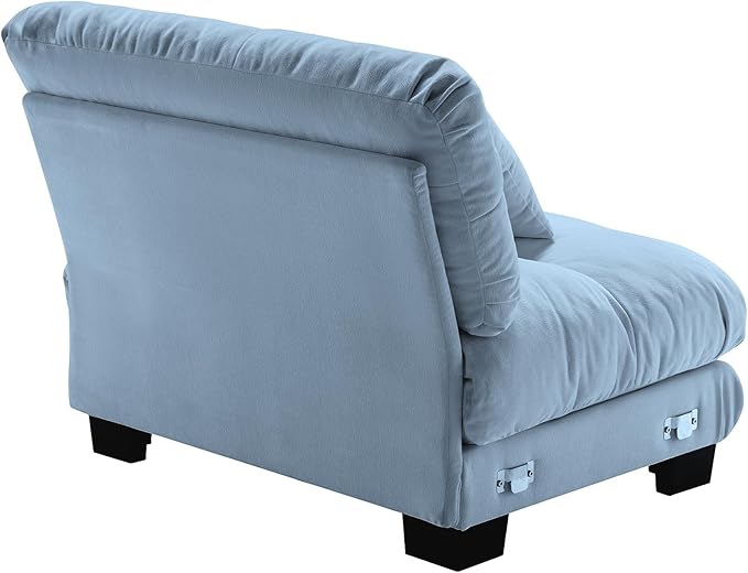Armless Sofa W/1 Pillow - Blue